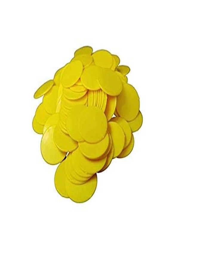 MOREL Round Plastic Plain Token Coin for Shop, Games, Stores,Casino, School ETC.(300 Coin, Yellow Color) - Image 3